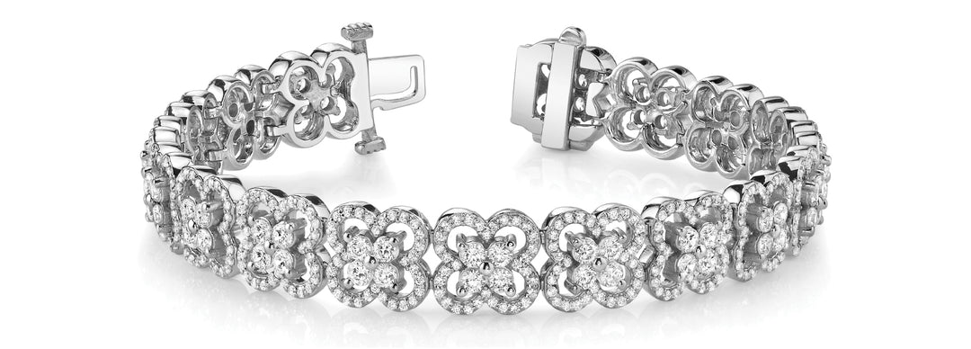 14K White Gold Diamond Fashion Bracelet