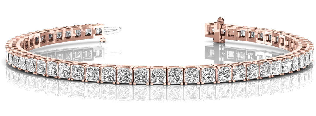 52 Diamond 18K Rose Gold In Line Prong Bracelet