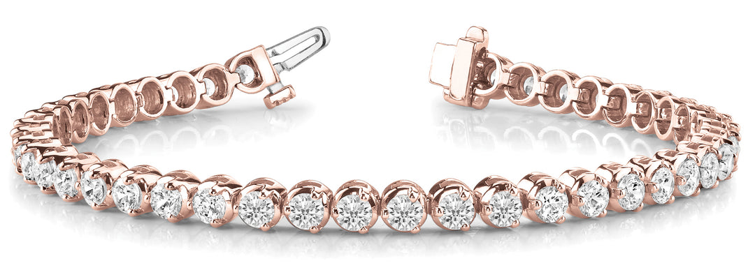 Rose Gold Diamond In Line Illusion Bracelet