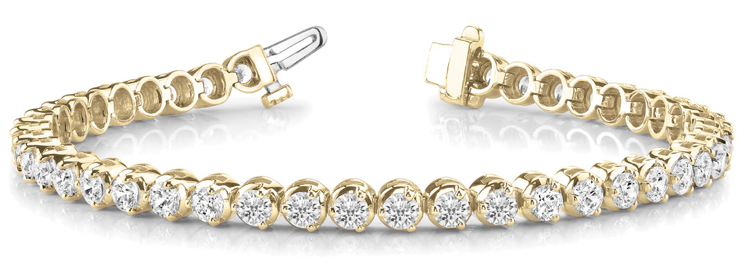 Yellow Gold 32-Diamond Line Illusion Bracelet