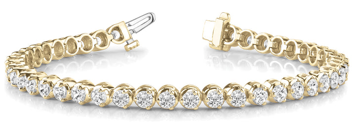 Yellow Gold 32-Diamond Line Illusion Bracelet