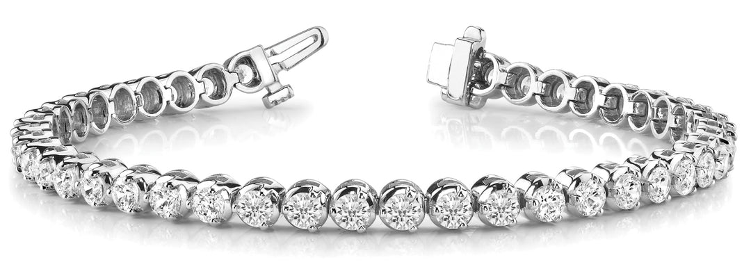 18K White Gold Round Diamond Fashion Bracelet