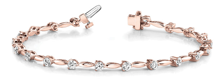 Rose Gold Lab Diamond Fashion Tennis Bracelet