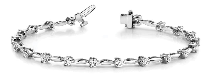 18K White Gold 1ctw Round Diamond Fashion Bracelet