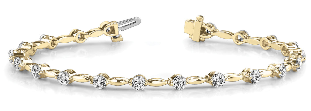 18K Yellow Gold Diamond Fashion Bracelet