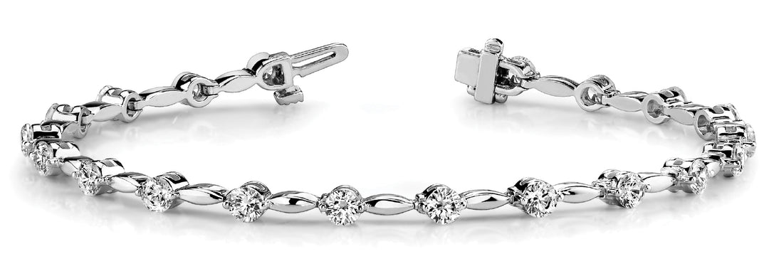 White Platinum 30-Diamond Fashion Bracelet