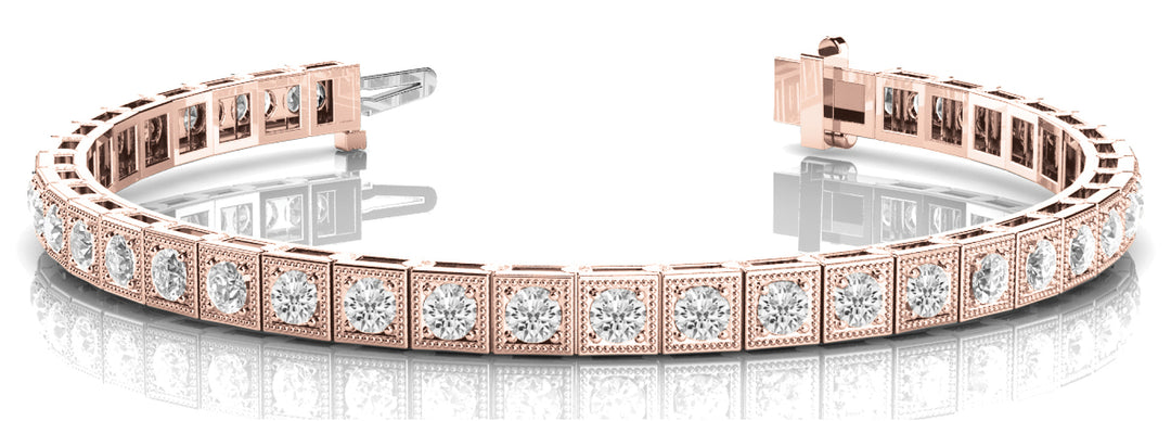 Rose Gold Lab Diamond Vintage Bracelet