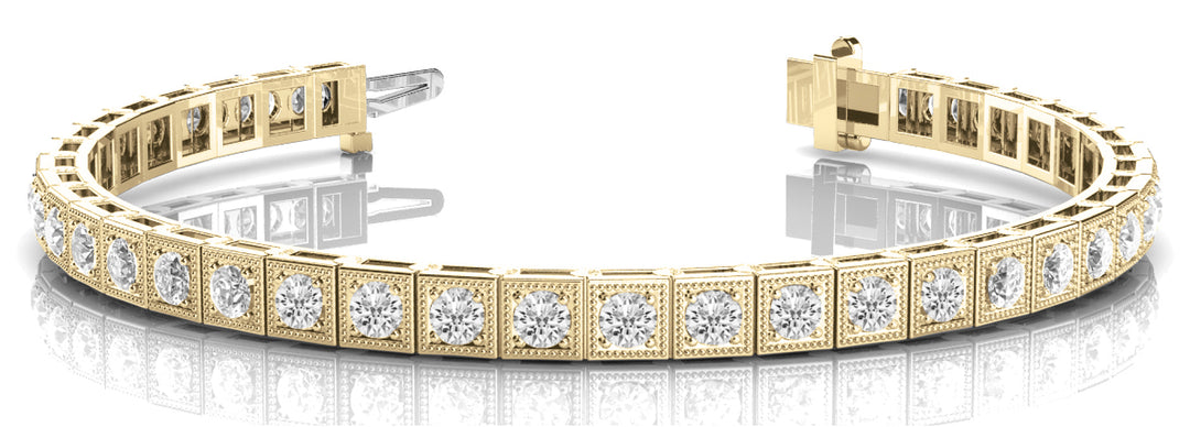 14K Yellow Gold Vintage Diamond Bracelet
