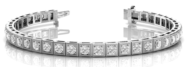 White Gold Lab Diamond Vintage Bracelet