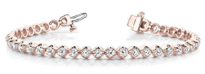 18K Rose Gold Lab Diamond In Line Bracelet