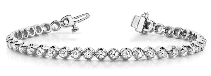 White Platinum 56-Diamond In Line Illusion Bracelet