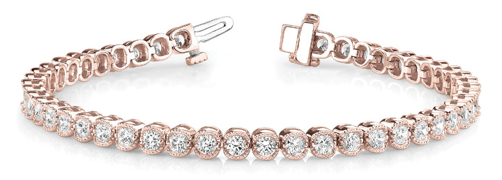 14K Rose Gold Lab Diamond Bezel Line Bracelet