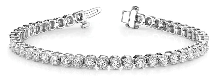 White Platinum 56-Diamond Inline Bezel Bracelet