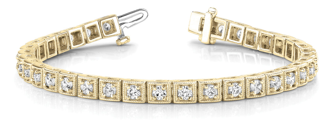 14K Yellow Gold Diamond Vintage Bracelet
