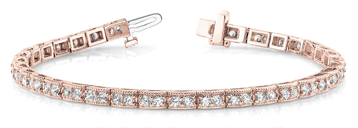 Rose Gold Lab Diamond Vintage Tennis Bracelet