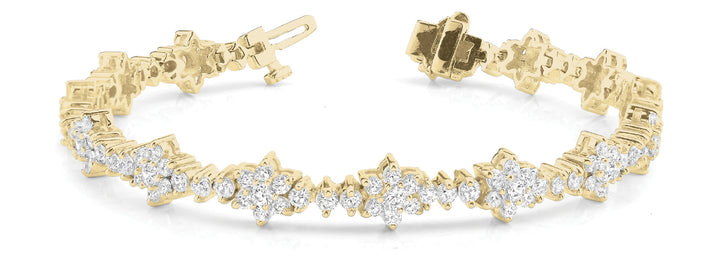 18K Yellow Gold Diamond Tennis Bracelet