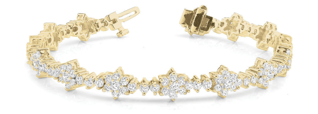 14K Yellow Gold Diamond Tennis Bracelet