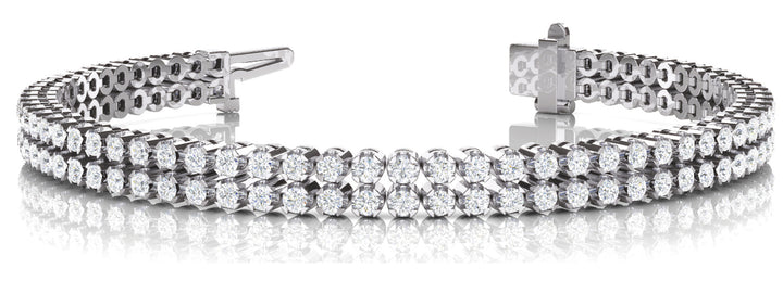White Gold Multi-Row Diamond Tennis Bracelet