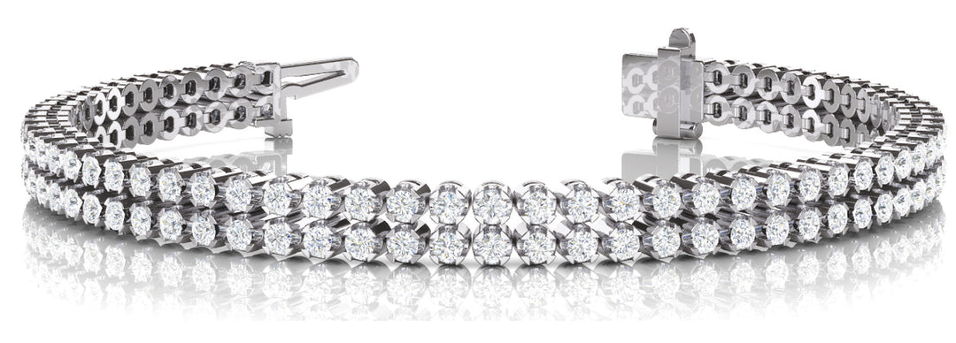 Multi-Row Diamond Tennis Bracelet in 14K White Gold