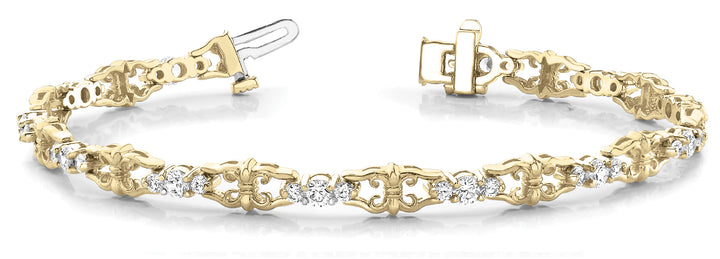 Yellow Gold Lab Diamond Fashion Tennis Bracelet