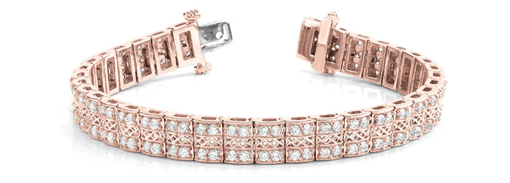 18K Rose Gold Lab Diamond Multi-Row Tennis Bracelet