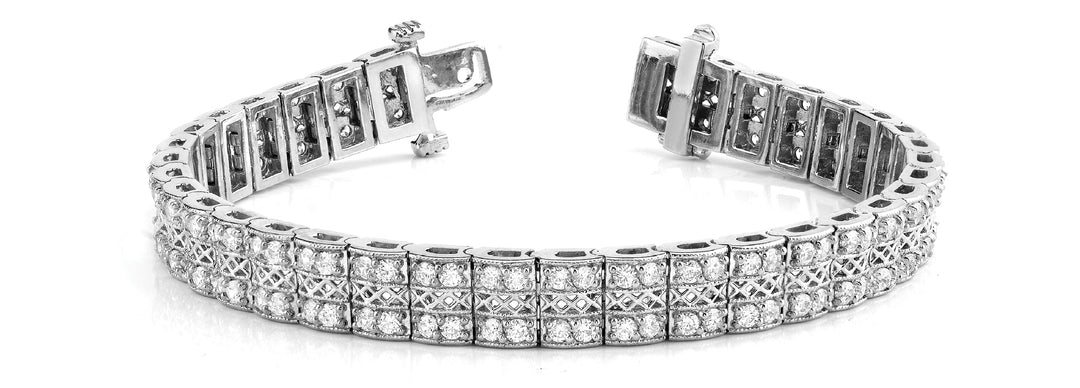 14K White Gold Lab Diamond Multi-Row Tennis Bracelet