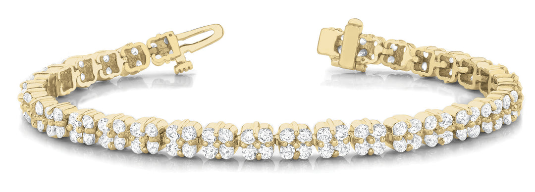 14K Yellow Gold 10.38ctw Round Diamond Bracelet