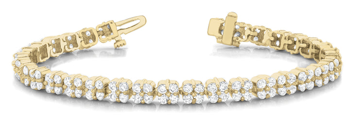 14K Yellow Gold 10.38ctw Round Diamond Bracelet