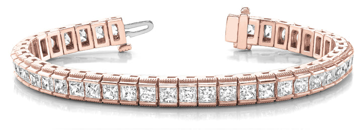 14K Rose Gold Lab Diamond Channel Bracelet