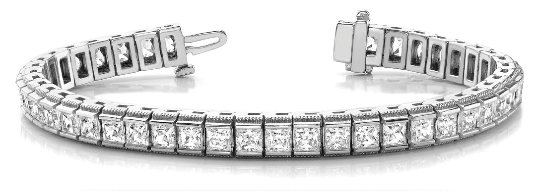 White Platinum Diamond Channel Set Bracelet