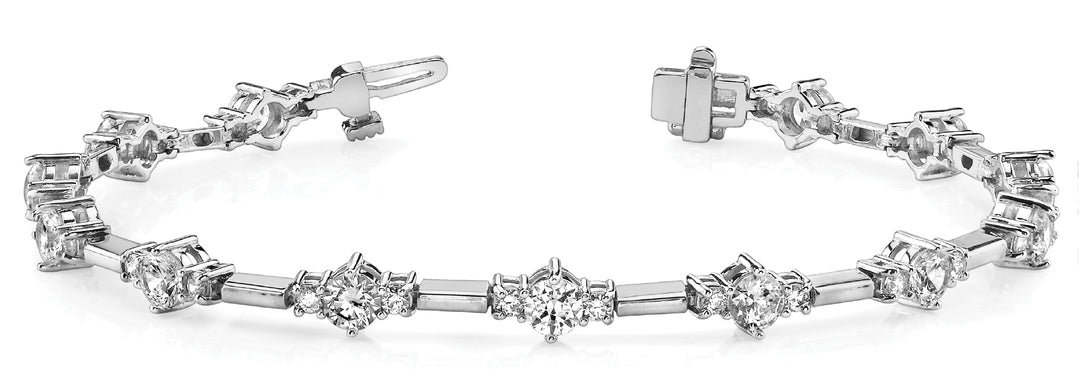 White Gold Lab Diamond Fashion Tennis Bracelet