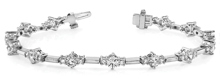White Gold Lab Diamond Fashion Tennis Bracelet