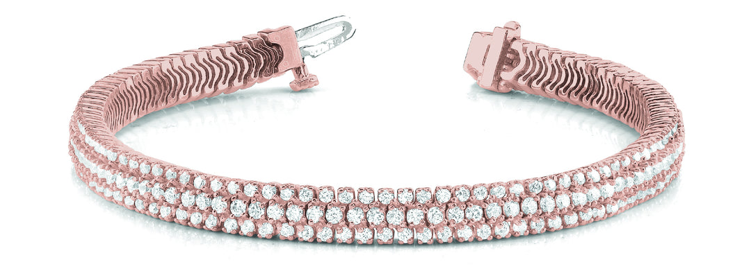 18K Rose Gold Lab Diamond Multi-Row Bracelet