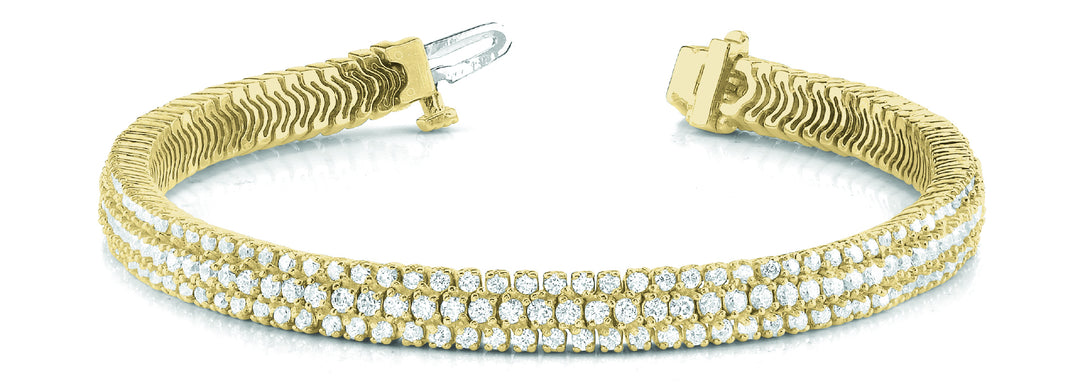 18K Yellow Gold Multi-Row Lab Diamond Bracelet