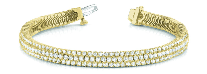 18K Yellow Gold Multi-Row Lab Diamond Bracelet
