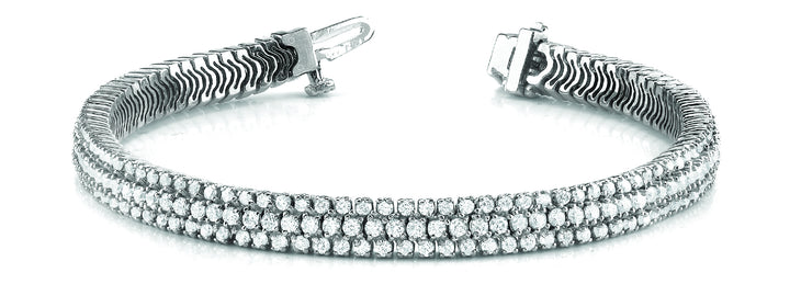 Platinum Multi-Row Lab Diamond Inline Bracelet