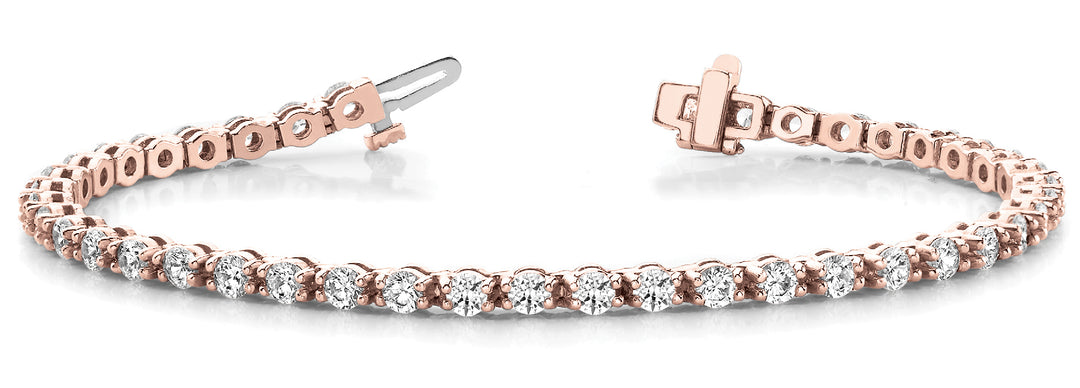 Rose Gold Lab Diamond In Line Tennis Bracelet