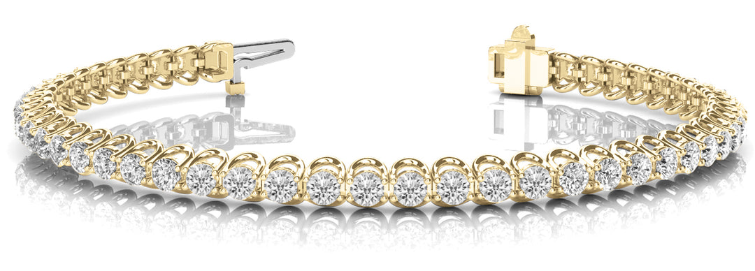 18K Yellow Gold Lab Diamond In-Line Tennis Bracelet