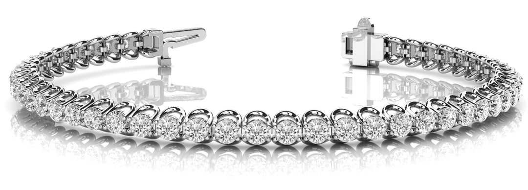 64 Diamond 18K White Gold In-Line Tennis Bracelet