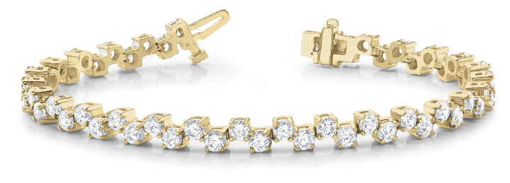 14K Yellow Gold Diamond Tennis Bracelet