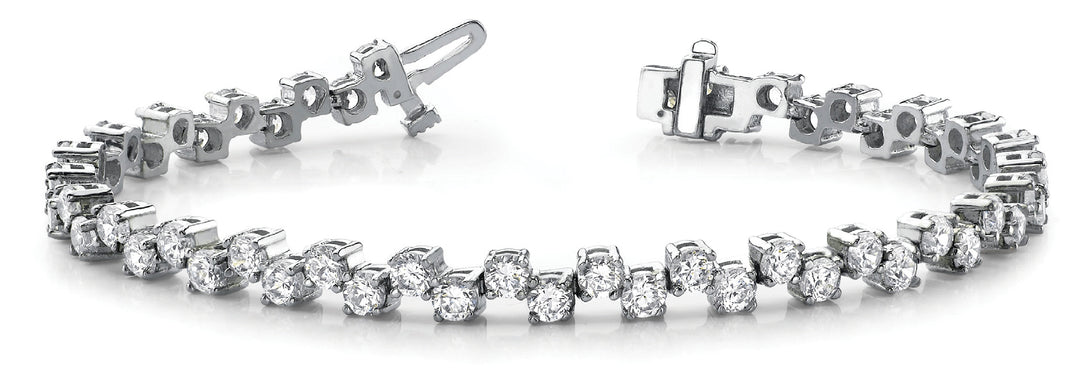 18K White Gold Lab Diamond Tennis Bracelet