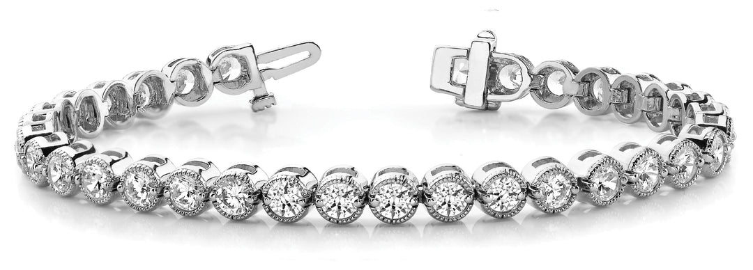 14K White Gold Diamond In-Line Tennis Bracelet