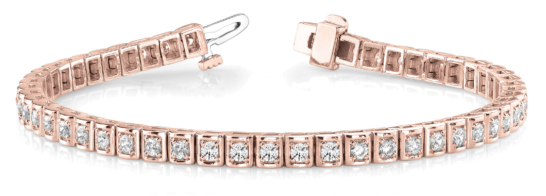 Rose Gold Lab Diamond In Line Tennis Bracelet