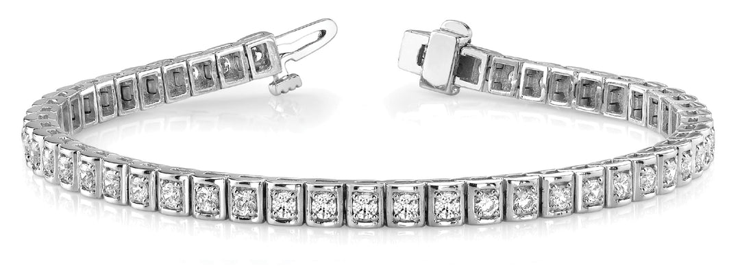 White Platinum 54 Diamond In-Line Tennis Bracelet