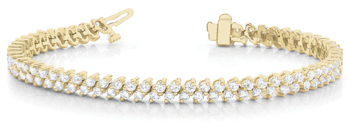 Multi-Row Diamond Tennis Bracelet in 18K Yellow Gold
