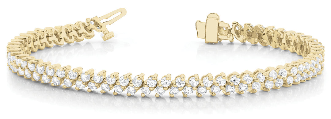 Multi-Row Diamond Tennis Bracelet in 14K Yellow Gold