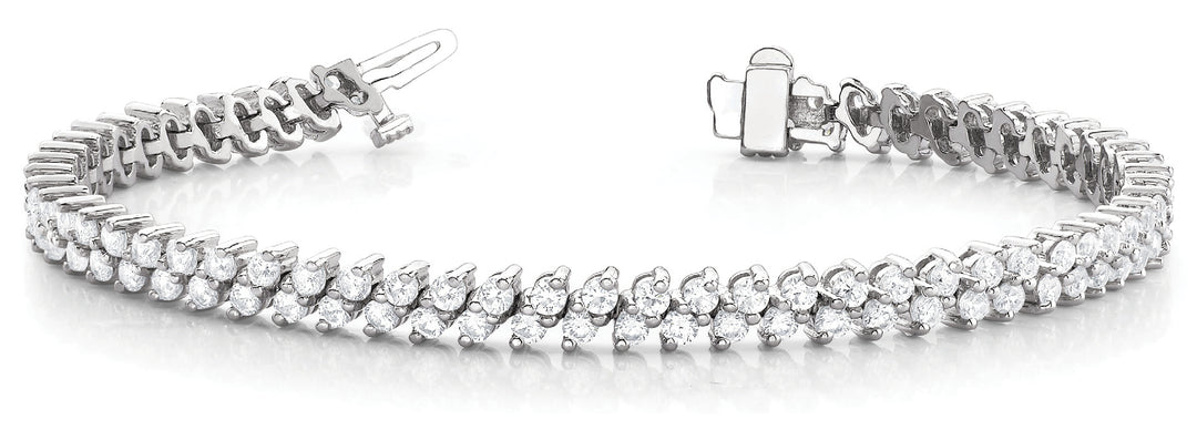 Multi-Row Diamond Tennis Bracelet in 18K White Gold