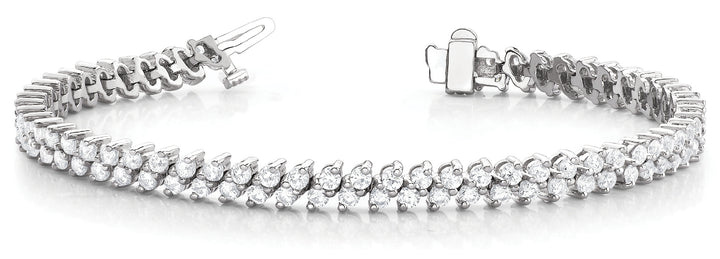 Multi-Row Diamond Tennis Bracelet in 14K White Gold