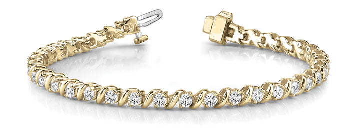 14K Yellow Gold Lab Diamond S-Link Tennis Bracelet