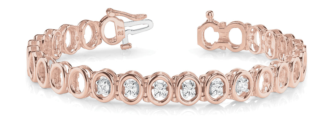 18K Rose Gold Diamond Fashion Bracelet